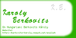 karoly berkovits business card